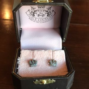 Juicy Couture vintage silver pave crown earrings